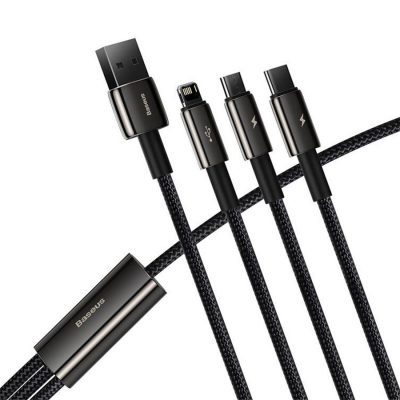 BASEUS TUNGSTEN GOLD 3 IN 1 FAST CHARGING DATA CABLE